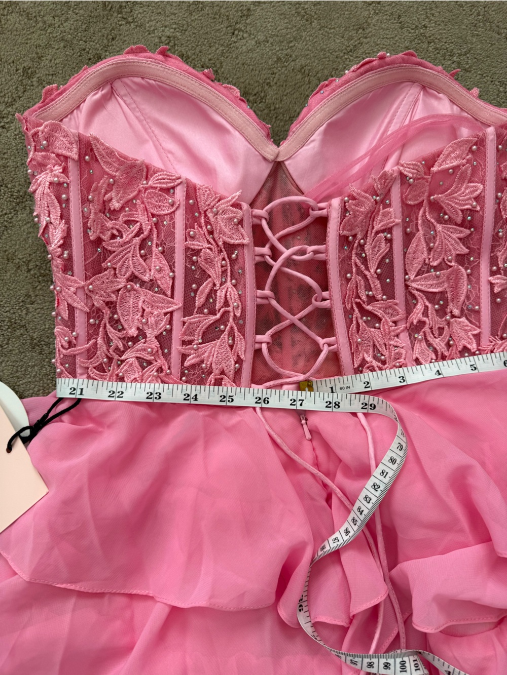 Strapless Ruffle Prom Dress - Picture 10 of 11
